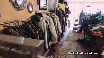 Sucked at fashion store by broke ebony teen
